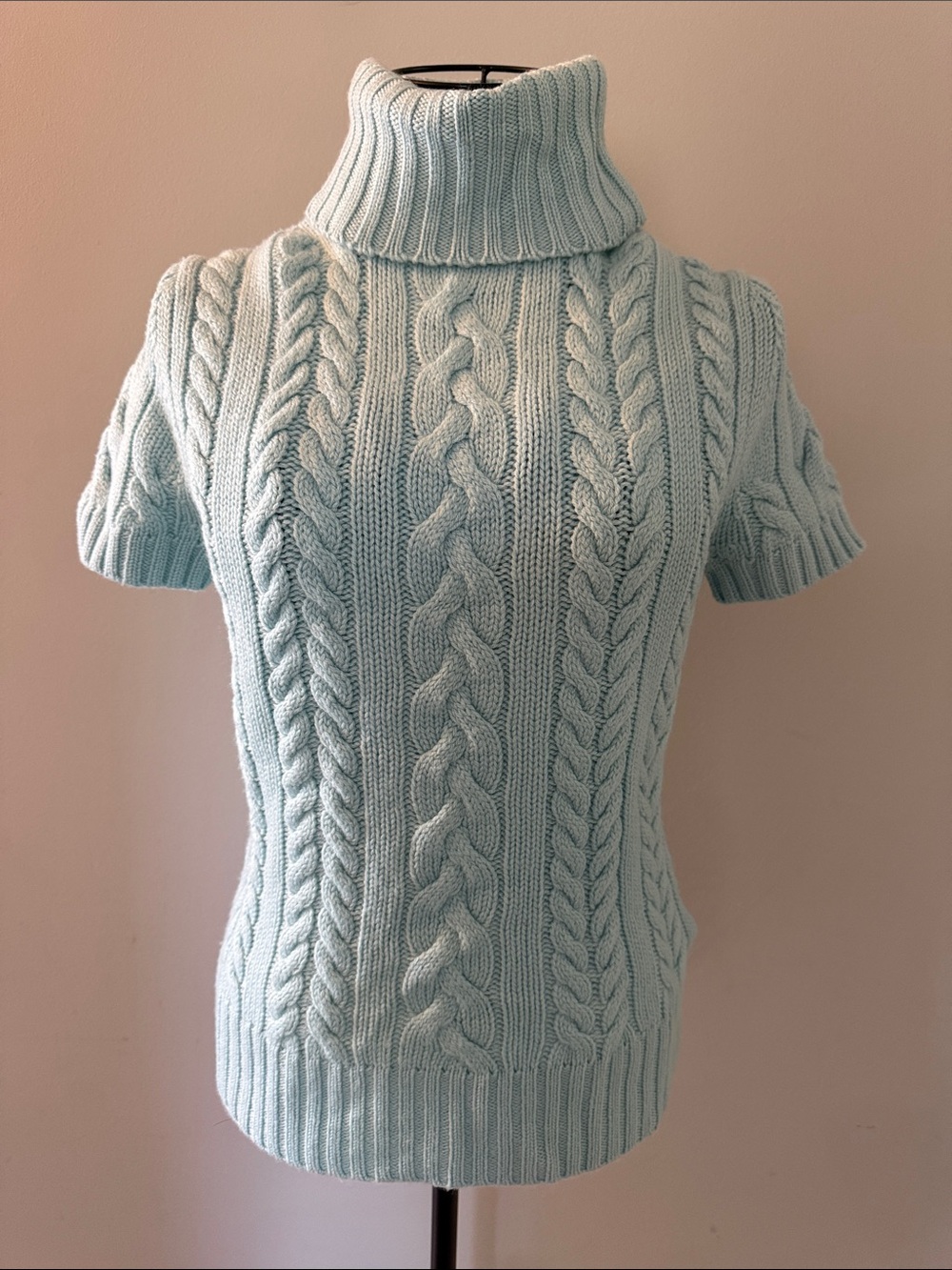 Banana Republic Light Blue Cable-Knit Turtleneck Sweater, M, NWTs